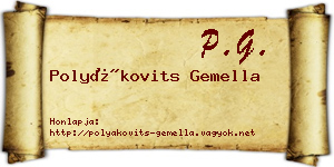 Polyákovits Gemella névjegykártya